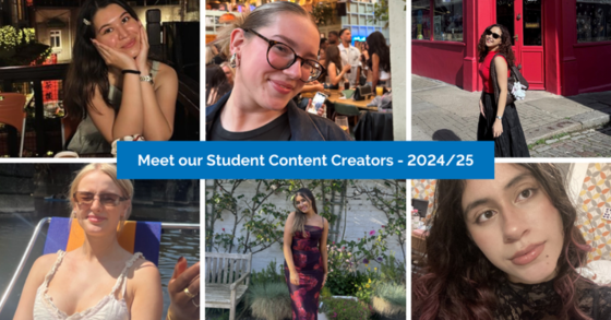 Image grid featuring profile images of the Student Content Creators with text in the middle saying 'Meet our Student Content Creators 2024-25'