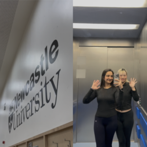 Gurleen and Yumeka at Sports Centre