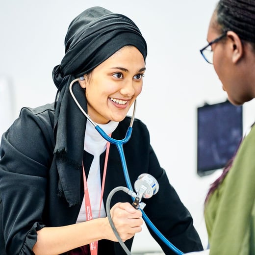 Women with stethescope