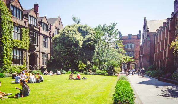 Newcastle University old quad in summer