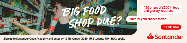 Big food shop due, 150 prizes of £500 from Santander