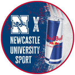 Graphic with the Team Newcastle logo and an open can of Red Bull